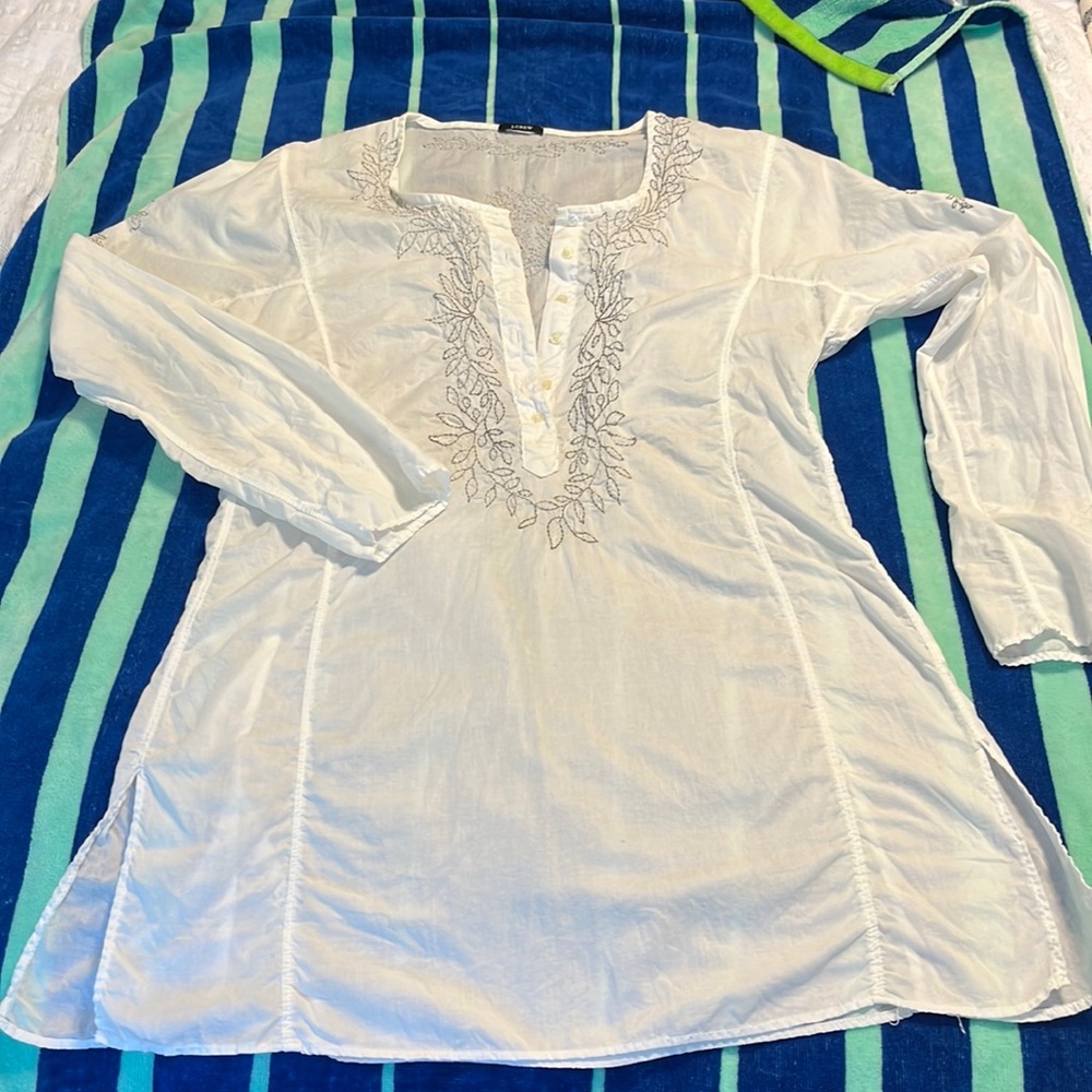 J Crew white cover up size X Small,Resort Wear